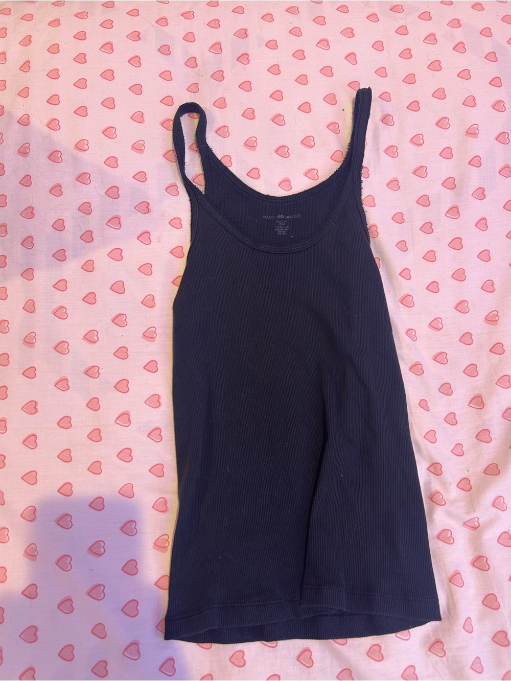 Simple Black Ribbed Tank Top brandy melville
